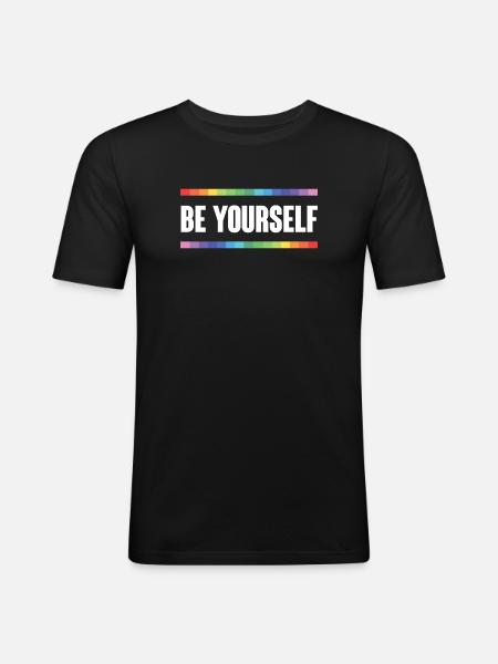 LGBTQ Pride Month - Be Yourself - Men's Slim Fit T-Shirt - black