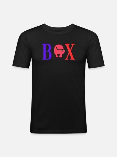 Boxing Power Logo - Men's Slim Fit T-Shirt - black