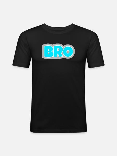 BRO - das Statement für echte Freundschaft-Vibes. - Männer Slim Fit T-Shirt - Schwarz