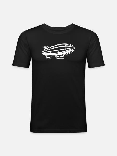 Airship Silhouette Zeppelin - Men's Slim Fit T-Shirt - black