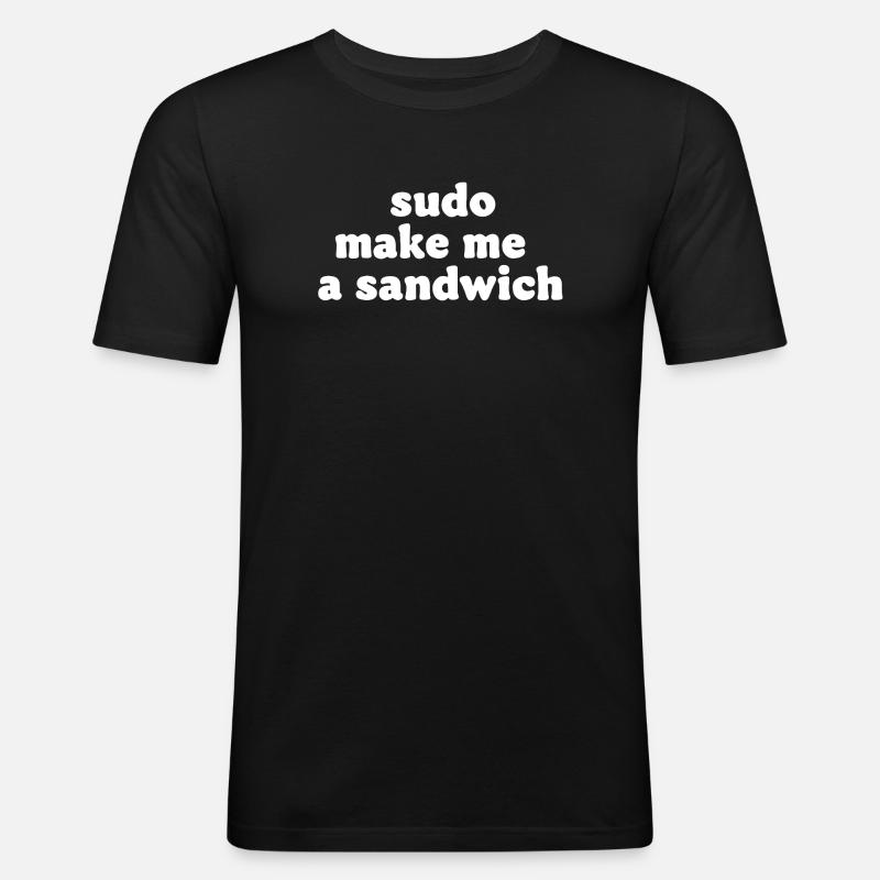 Sudo Commando Meme Sandwich - Men's Slim Fit T-Shirt - black