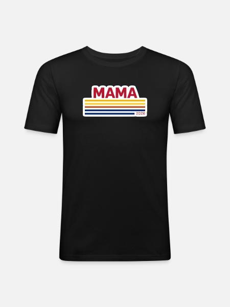 Mama 2026 Retro - Männer Slim Fit T-Shirt - Schwarz