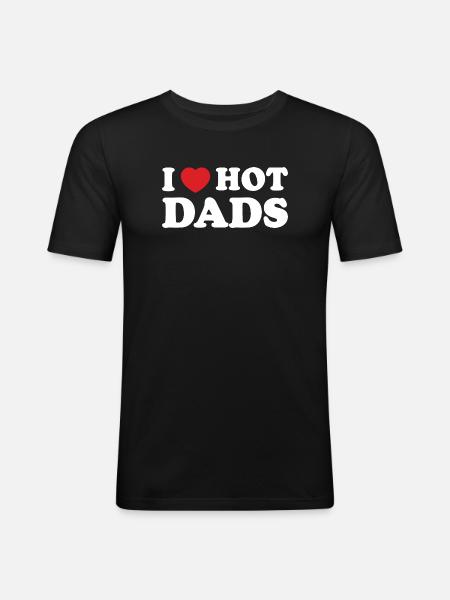 I Heart Hot Dads - Men's Slim Fit T-Shirt - black