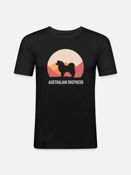 Australian Shepherd Geschenk - Männer Slim Fit T-Shirt - Schwarz