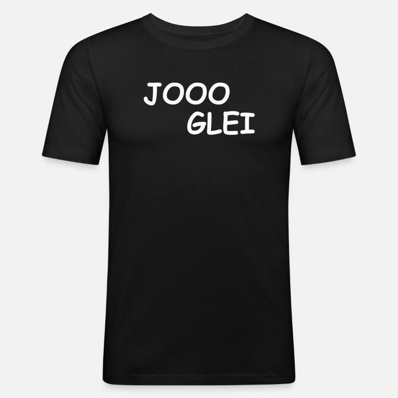 JOOO GLEI - Männer Slim Fit T-Shirt - Schwarz