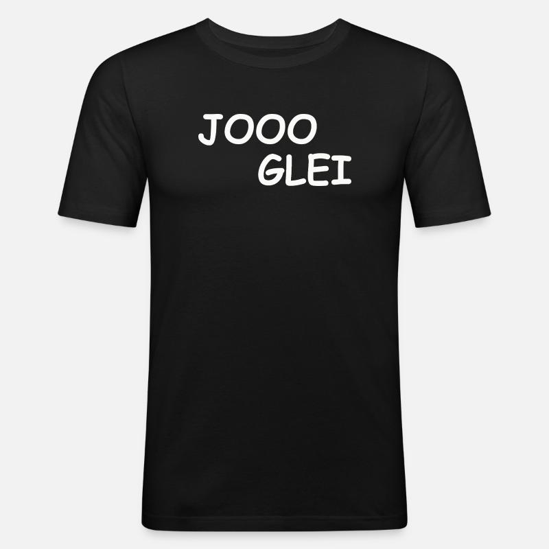 JOOO GLEI - Männer Slim Fit T-Shirt - Schwarz