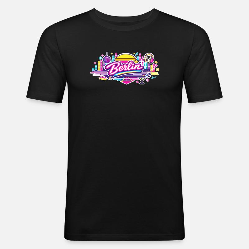 Berlin - Männer Slim Fit T-Shirt - Schwarz
