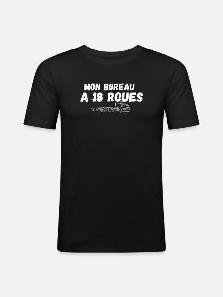Mon Bureau A 18-Roues - T-shirt près du corps Homme - noir