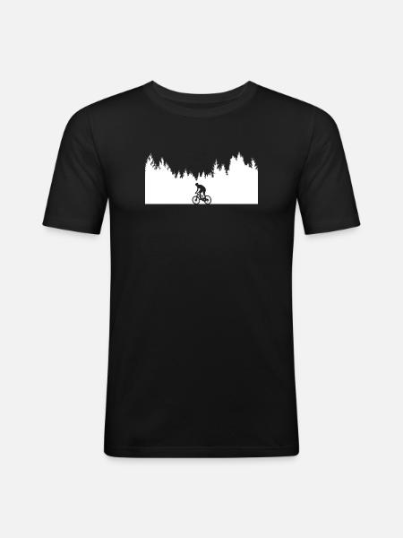 Bicycle _Mountainbike _Wald - Men's Slim Fit T-Shirt - black