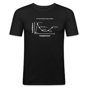 Der Dunning-Kruger-Effekt - Männer Slim Fit T-Shirt - Schwarz - Vorne - Nik (191cm)