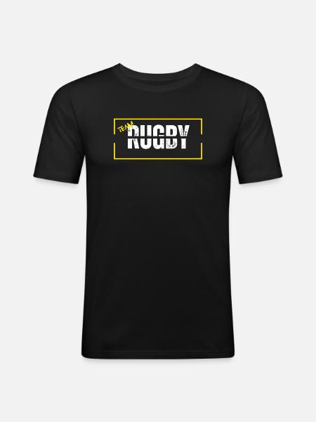 Team rugby yellow - Men's Slim Fit T-Shirt - black