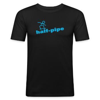 HALF-PIPE - Men's Slim Fit T-Shirt - black - Front - Nik (191cm)