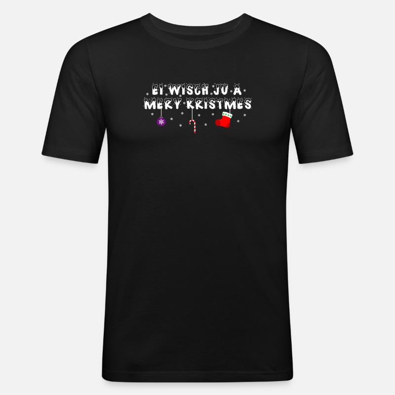 Lustiger Weihnachts-Spruch - Männer Slim Fit T-Shirt - Schwarz