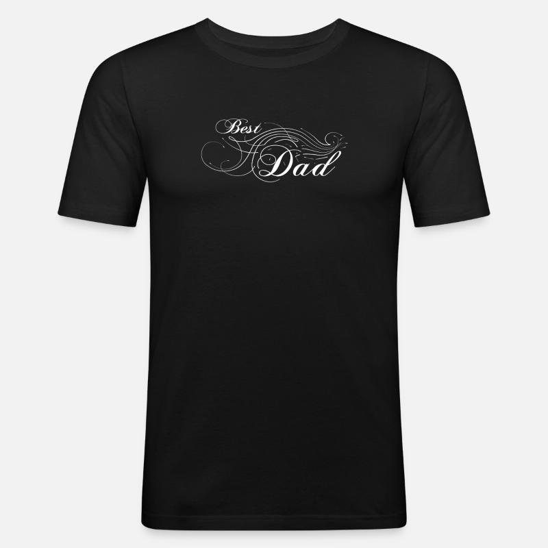 Best Dad verziert - Männer Slim Fit T-Shirt - Schwarz