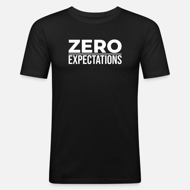 Zero Expectations – Minimal Statement - Men's Slim Fit T-Shirt - black