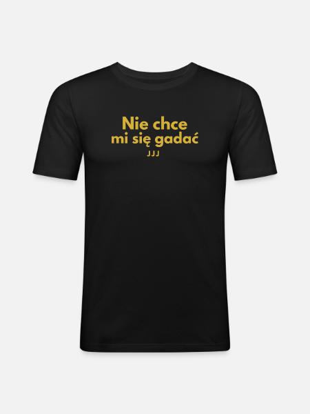 Ich will nicht reden – JJJ - Männer Slim Fit T-Shirt - Schwarz