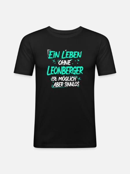 Leonberger - Männer Slim Fit T-Shirt - Schwarz