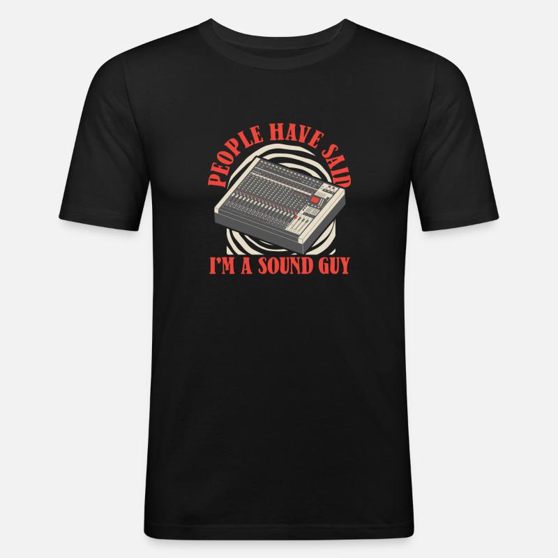 Tontechniker Sound Audio Engineer - Männer Slim Fit T-Shirt - Schwarz