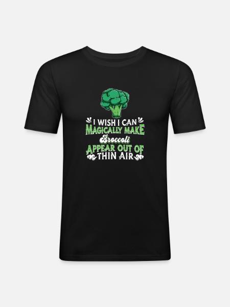 Broccoli Vegetables Vegan Vegetarian - Men's Slim Fit T-Shirt - black