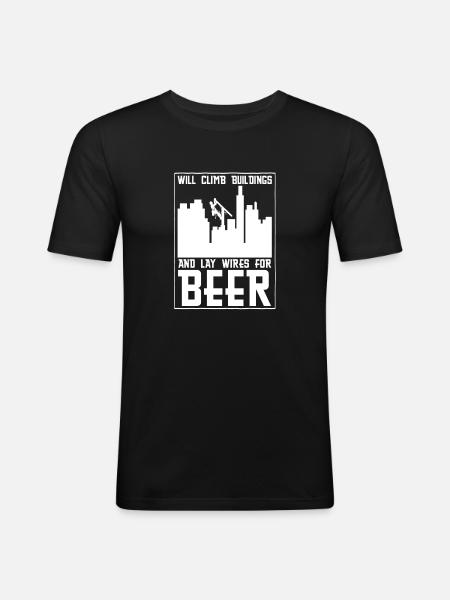 Electrician Electronics Technician Construction Electrician - Men's Slim Fit T-Shirt - black