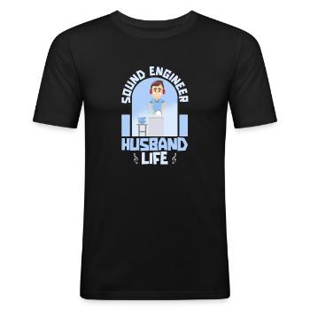 Sound Engineer Sound Engineer Husband - Men's Slim Fit T-Shirt - black - Front - Nik (191cm)