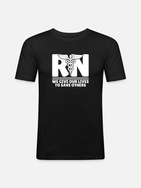 Krankenschwester - Männer Slim Fit T-Shirt - Schwarz
