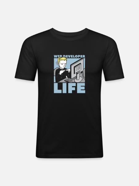 Web Entwickler Webdeveloper Web-Entwickler - Männer Slim Fit T-Shirt - Schwarz