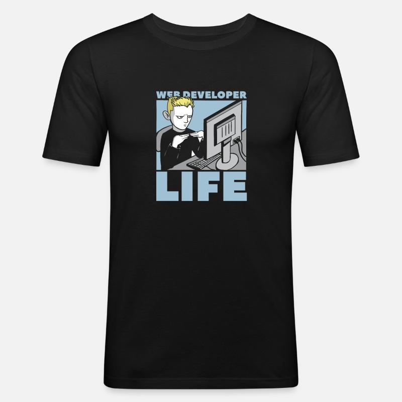Web Entwickler Webdeveloper Web-Entwickler - Männer Slim Fit T-Shirt - Schwarz