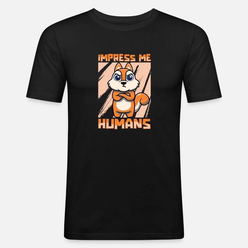 Eichhörnchen - Männer Slim Fit T-Shirt - Schwarz