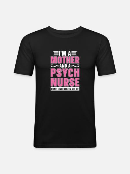 Krankenschwester Mutter - Männer Slim Fit T-Shirt - Schwarz