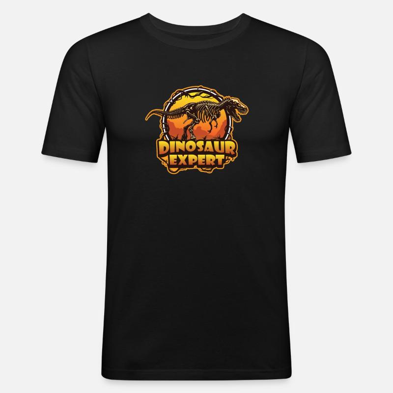Dinosaurier Dinosaur Expert - Männer Slim Fit T-Shirt - Schwarz
