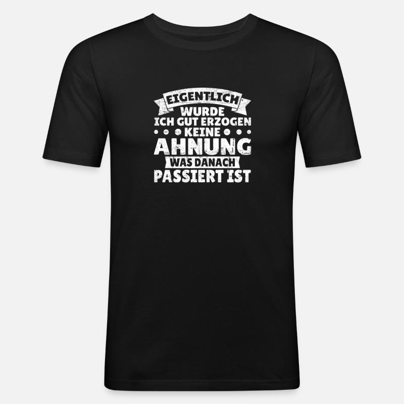Schwarzer Humor Ironie - Männer Slim Fit T-Shirt - Schwarz