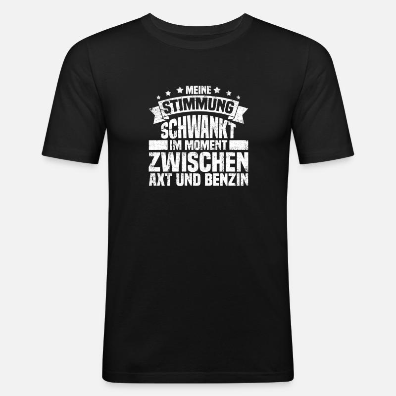 Schwarzer Humor Ironie - Männer Slim Fit T-Shirt - Schwarz