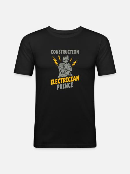 Electrician Electronics technician Construction electrician - Men's Slim Fit T-Shirt - black