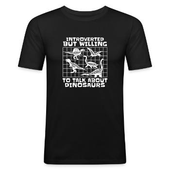 Dinosaurier Erwachsener Dinosaurier - Männer Slim Fit T-Shirt - Schwarz - Vorne - Nik (191cm)