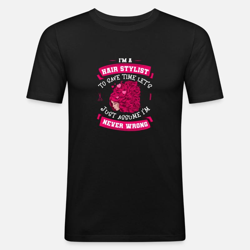 Coiffeur Coiffeur Coiffeur - T-shirt près du corps Homme - noir