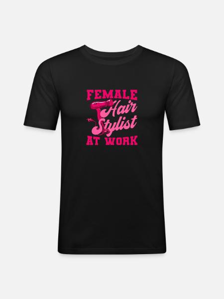 Coiffeur Coiffeur Sèche-cheveux Coiffeur - T-shirt près du corps Homme - noir
