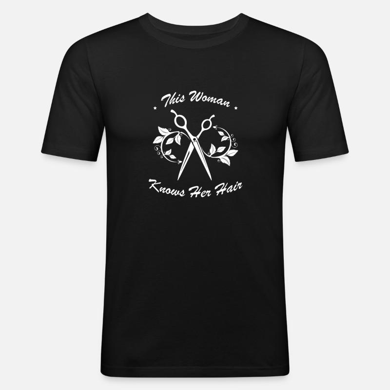 Coiffeur Coiffeur Coiffeur - T-shirt près du corps Homme - noir