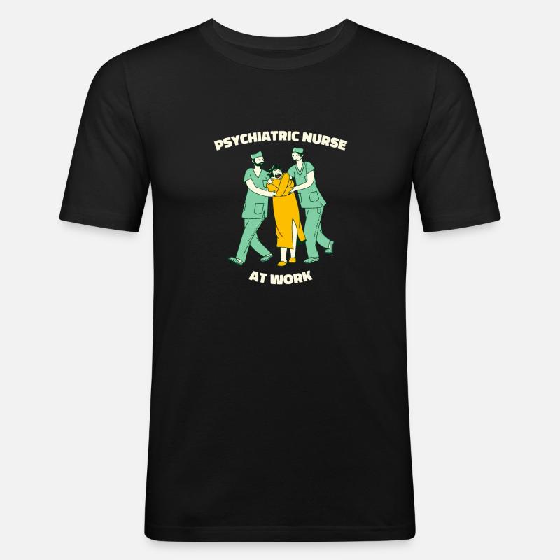 Krankenschwester - Männer Slim Fit T-Shirt - Schwarz