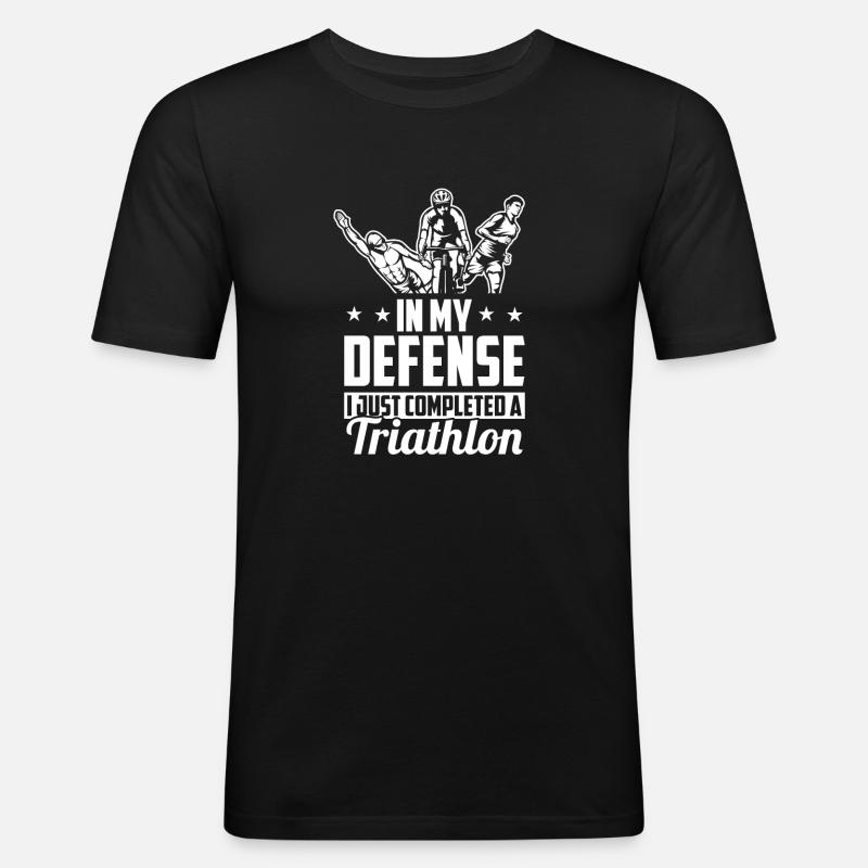 Triathlon Triathlet Kalt - Männer Slim Fit T-Shirt - Schwarz