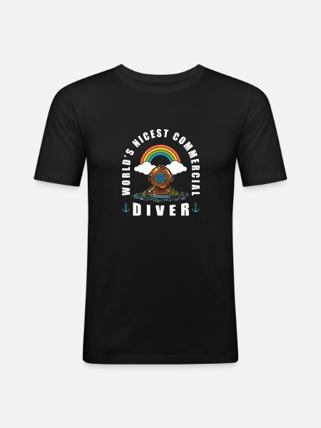 Diving Divers Commercial Diving - Men's Slim Fit T-Shirt - black
