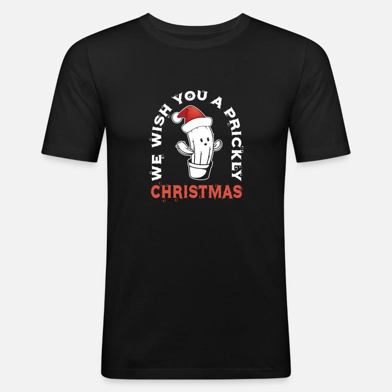 Jardin de cactus - T-shirt près du corps Homme - noir