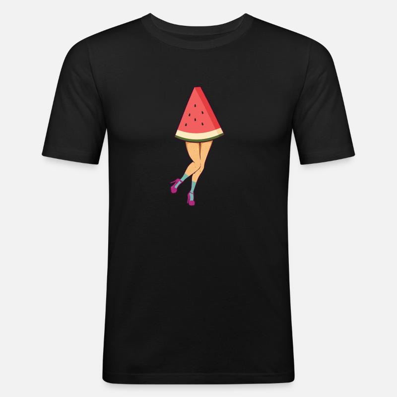 Cuisses de pastèque - T-shirt près du corps Homme - noir