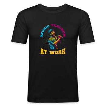 Music teacher Music teacher Music teacher - Men's Slim Fit T-Shirt - black - Front - Nik (191cm)