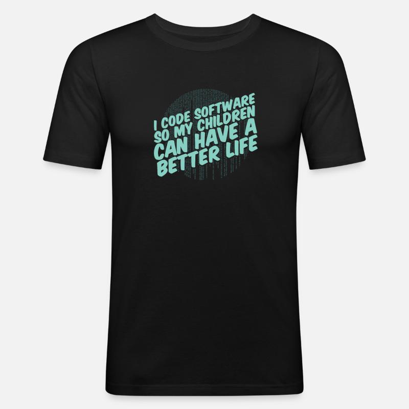 Developer Coder Programmer Parent - Men's Slim Fit T-Shirt - black