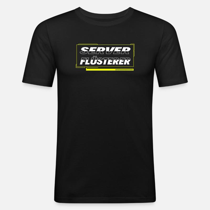 Server Flüsterer - Männer Slim Fit T-Shirt - Schwarz