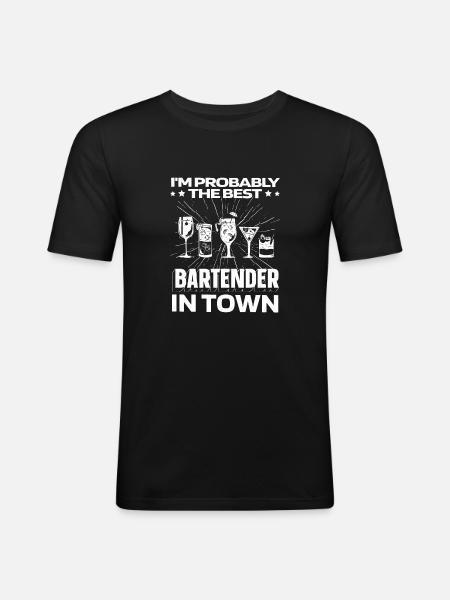 Barkeeper Bartender Cocktails - Men's Slim Fit T-Shirt - black