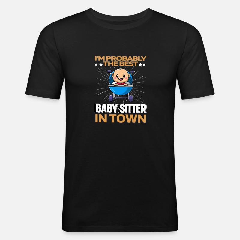 Babysitter Witzig - Männer Slim Fit T-Shirt - Schwarz