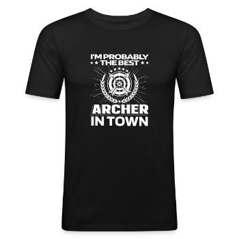 Archery Archery Archer Funny - Men's Slim Fit T-Shirt - black - Front - Nik (191cm)