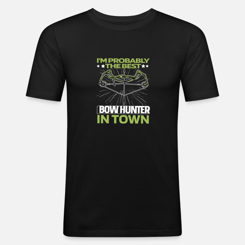Bogenjagd Bogenjäger Witzig - Männer Slim Fit T-Shirt - Schwarz